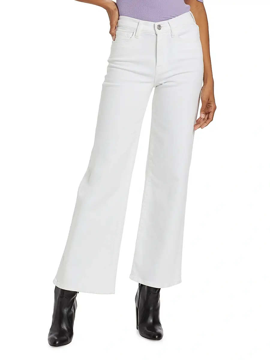 Frame Women's Le Slim Palazzo Mid-Rise Stretch Flare Jeans - White | Thumbnail 3 Frame Women's Le Slim Palazzo Mid-Rise Stretch Flare Jeans - White | Thumbnail 3