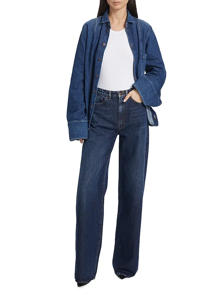 3x1 Women's Marina Denim Shirt - Hudson | Thumbnail 2 3x1 Women's Marina Denim Shirt - Hudson | Thumbnail 2