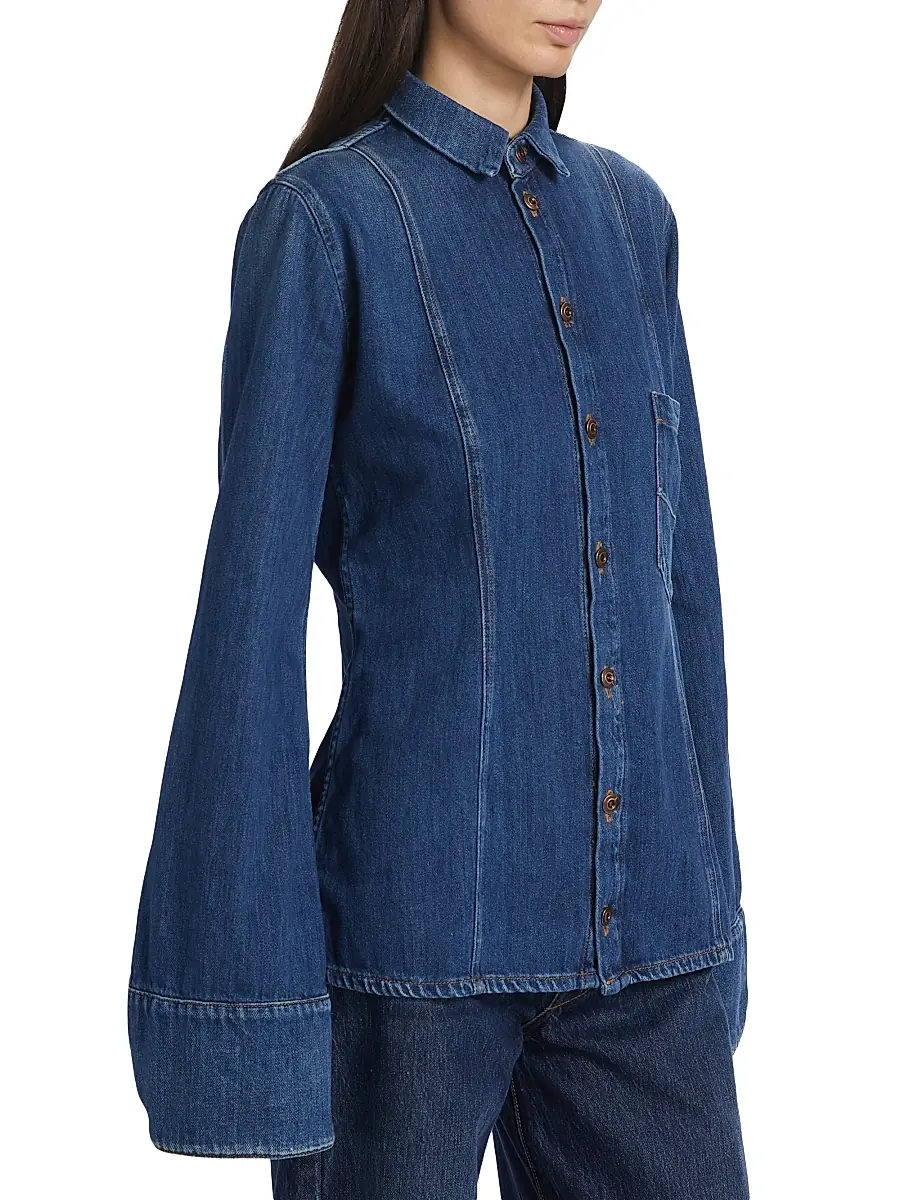 3x1 Women's Marina Denim Shirt - Hudson | Thumbnail 4 3x1 Women's Marina Denim Shirt - Hudson | Thumbnail 4