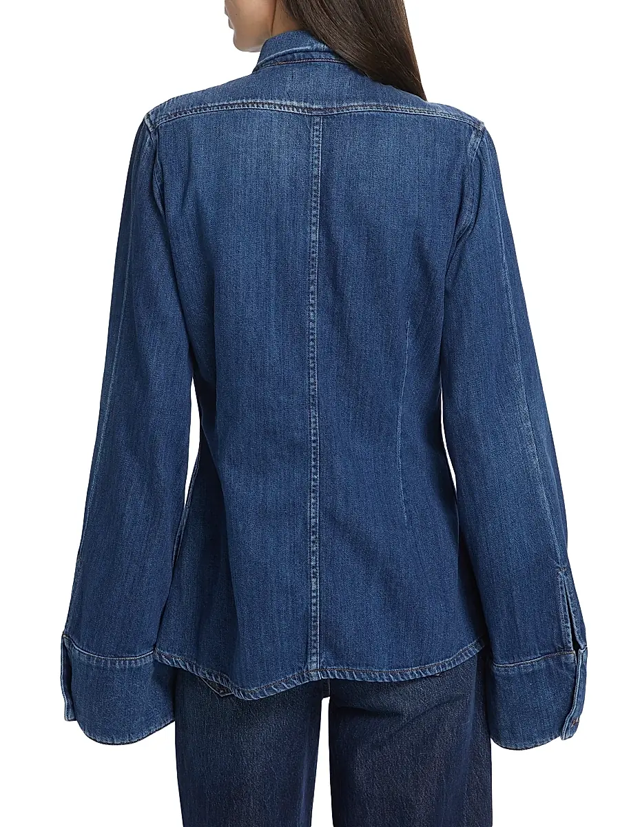 3x1 Women's Marina Denim Shirt - Hudson | Thumbnail 5 3x1 Women's Marina Denim Shirt - Hudson | Thumbnail 5