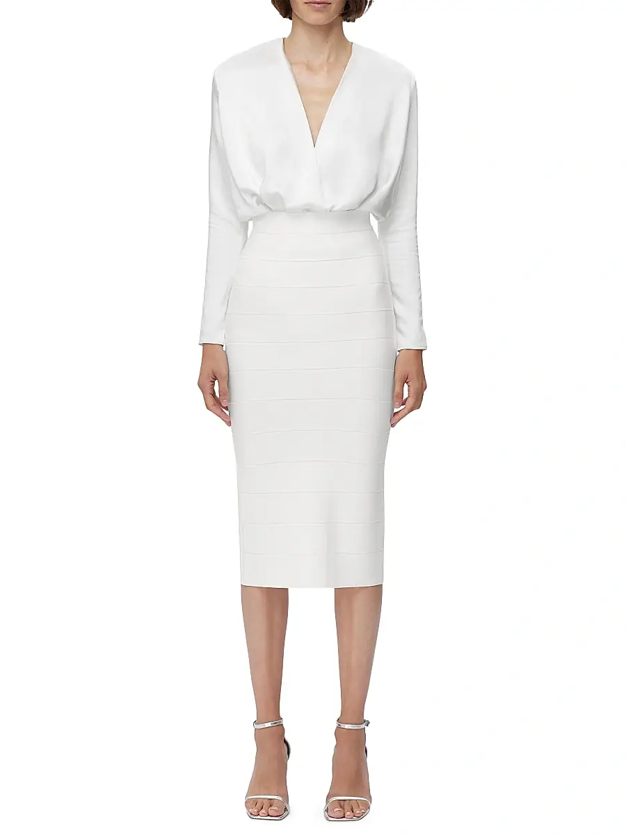 Hervé Léger Women's Icon Bandage Pencil Midi-Skirt | Thumbnail 2