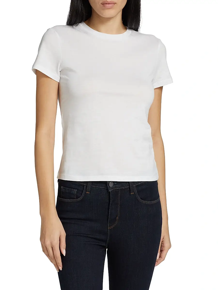 Theory Women's Tiny Short-Sleeve Cotton Tee | Thumbnail 3