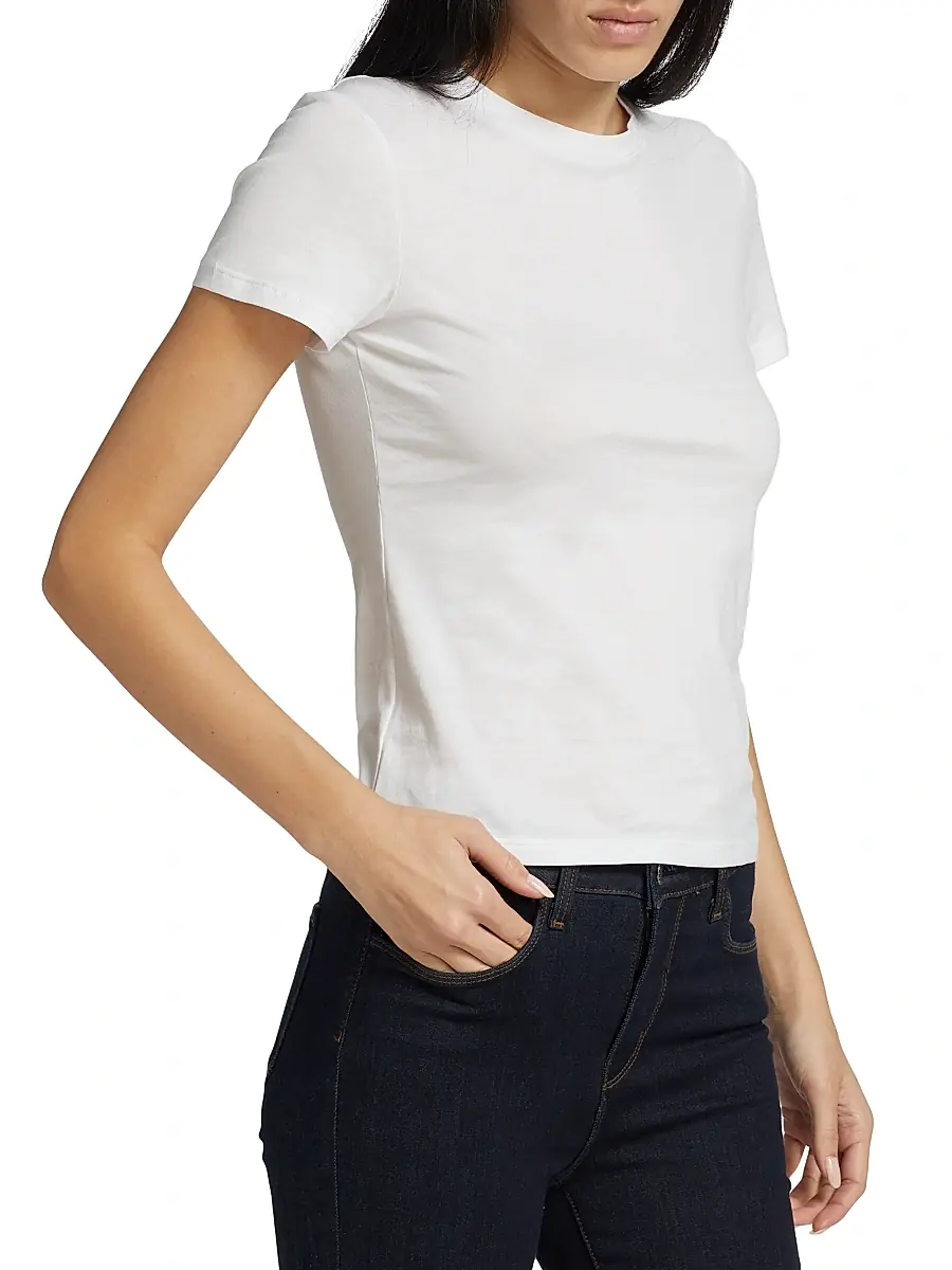 Theory Women's Tiny Short-Sleeve Cotton Tee | Thumbnail 4