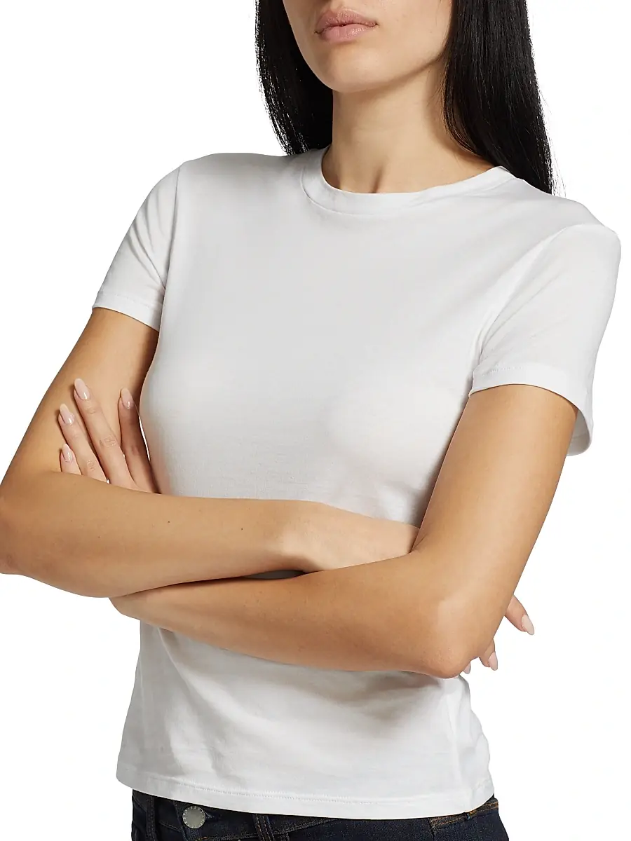 Theory Women's Tiny Short-Sleeve Cotton Tee | Thumbnail 6