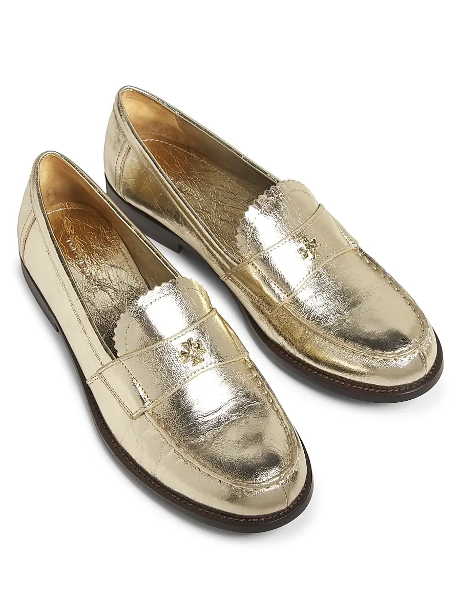 Tory Burch Women's Classic Metallic Leather Loafers | Thumbnail 4 Tory Burch Women's Classic Metallic Leather Loafers | Thumbnail 4