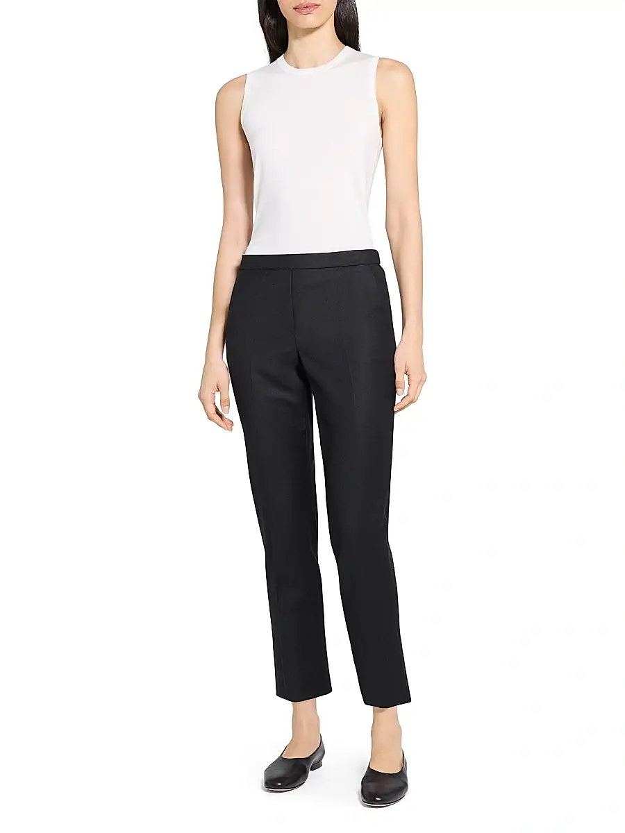 Theory Women's Treeca Wool Crop Trousers | Thumbnail 2 Theory Women's Treeca Wool Crop Trousers | Thumbnail 2
