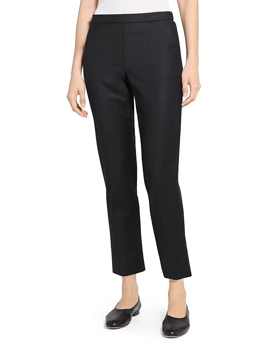 Theory Women's Treeca Wool Crop Trousers | Thumbnail 3 Theory Women's Treeca Wool Crop Trousers | Thumbnail 3