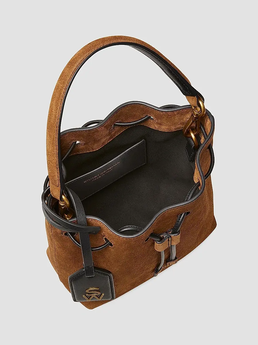 Stuart Weitzman Women's Mini Rae Suede Bucket Bag | Thumbnail 2 Stuart Weitzman Women's Mini Rae Suede Bucket Bag | Thumbnail 2