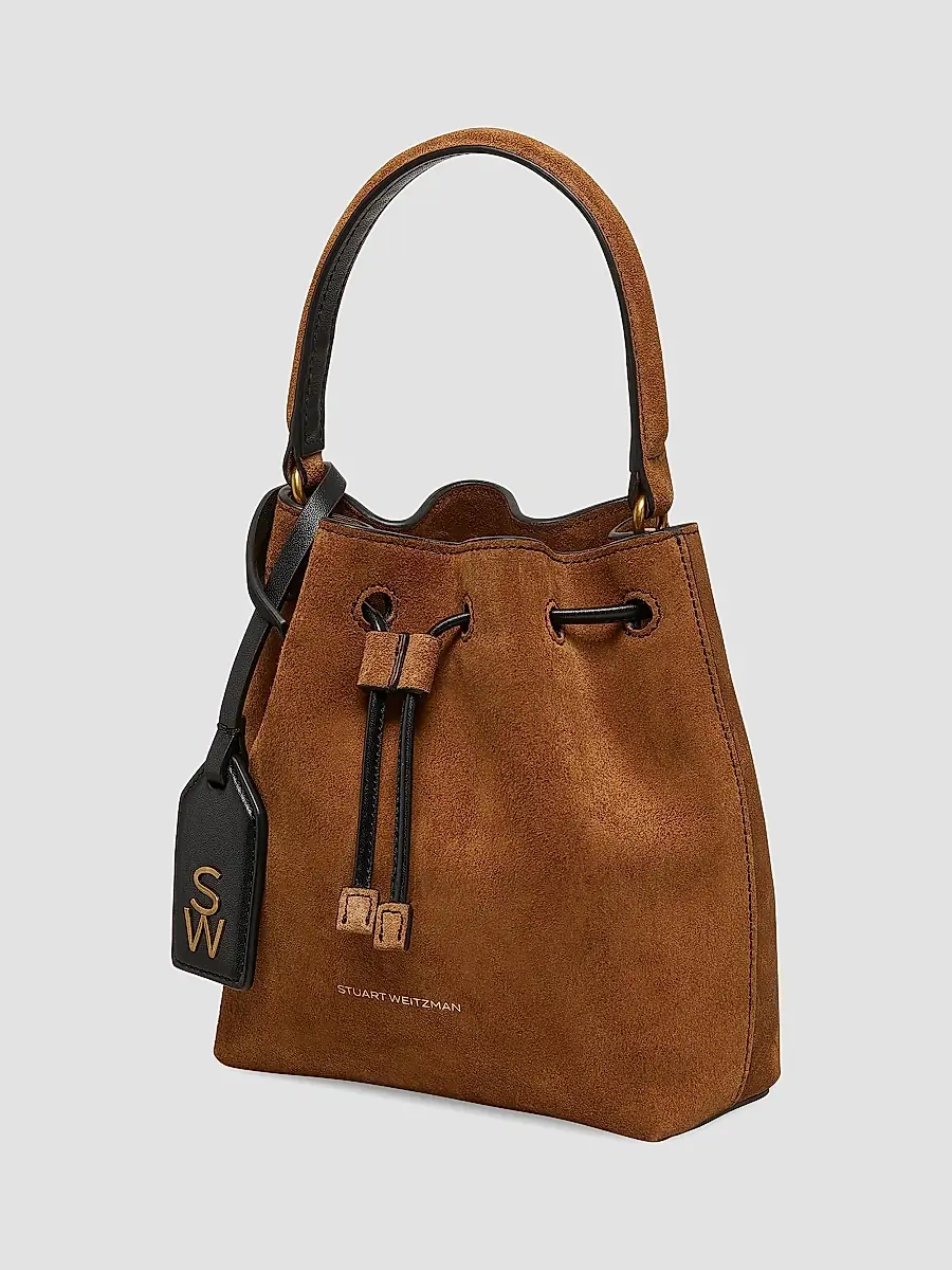 Stuart Weitzman Women's Mini Rae Suede Bucket Bag | Thumbnail 3 Stuart Weitzman Women's Mini Rae Suede Bucket Bag | Thumbnail 3