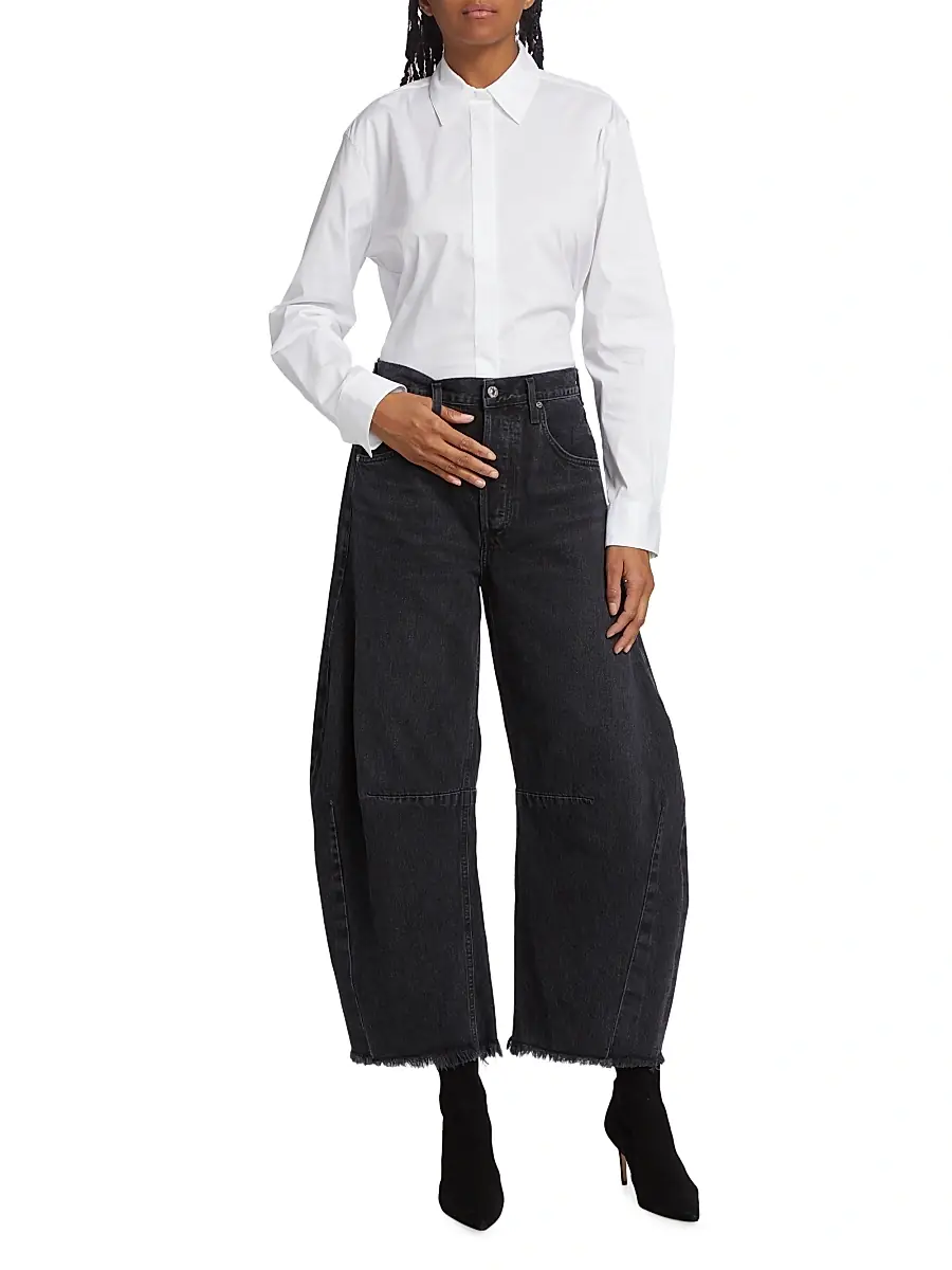 Theory Women's Classic Cotton-Blend Button-Front Shirt | Thumbnail 2