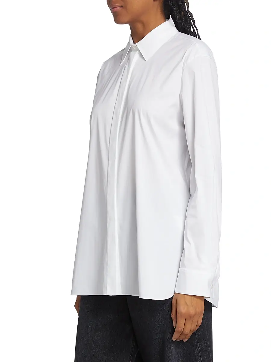 Theory Women's Classic Cotton-Blend Button-Front Shirt | Thumbnail 4