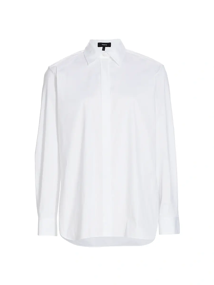 Theory Women's Classic Cotton-Blend Button-Front Shirt