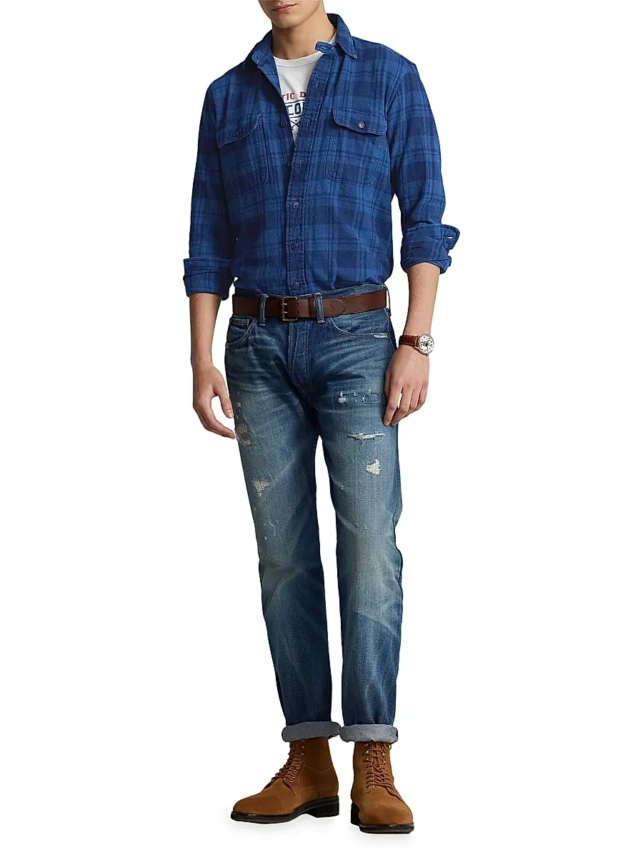 Polo Ralph Lauren Men's Plaid Cotton Shirt | Thumbnail 2 Polo Ralph Lauren Men's Plaid Cotton Shirt | Thumbnail 2