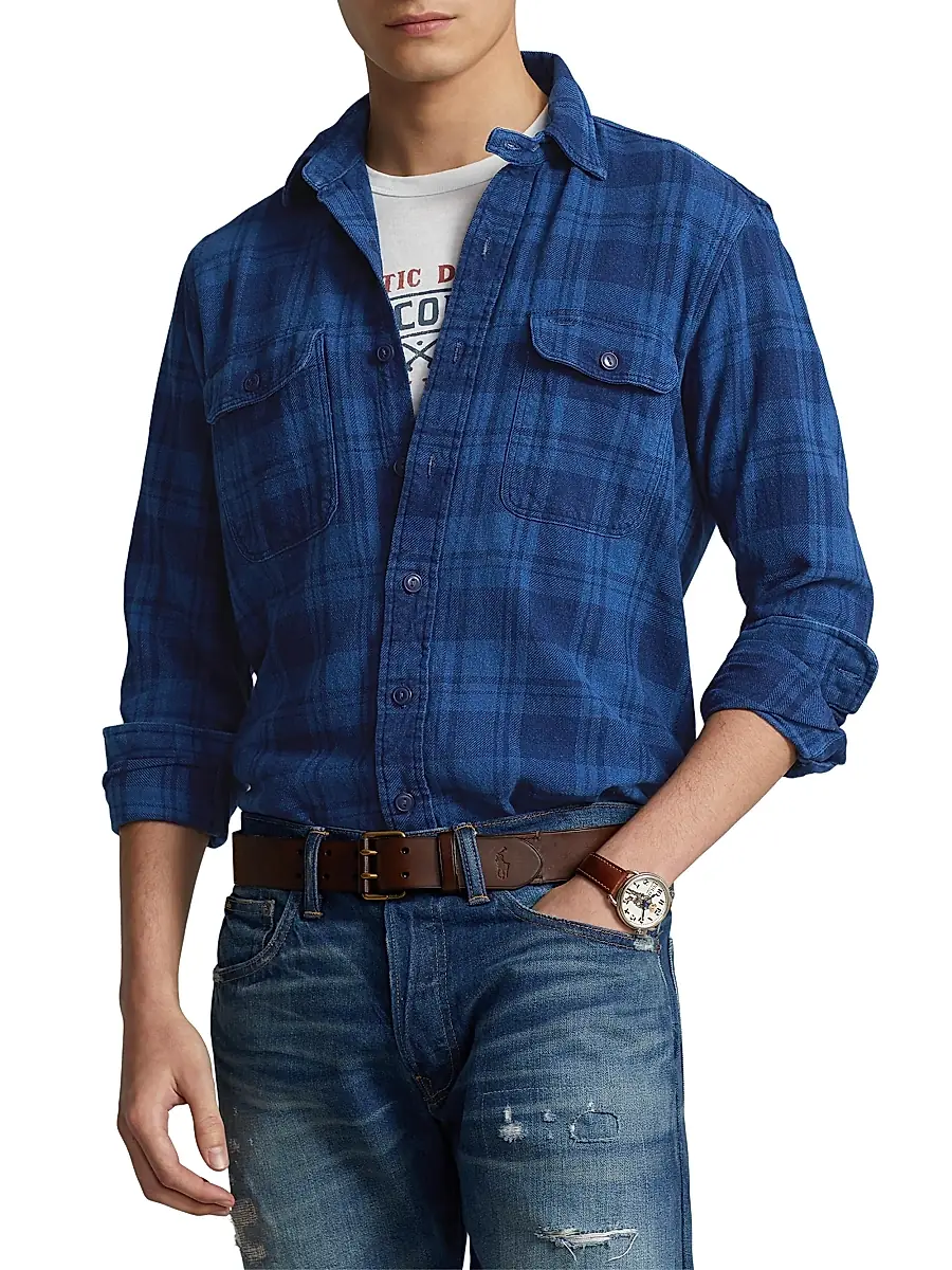 Polo Ralph Lauren Men's Plaid Cotton Shirt | Thumbnail 3 Polo Ralph Lauren Men's Plaid Cotton Shirt | Thumbnail 3