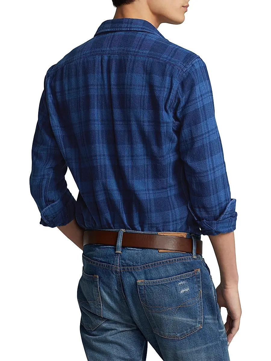 Polo Ralph Lauren Men's Plaid Cotton Shirt | Thumbnail 4 Polo Ralph Lauren Men's Plaid Cotton Shirt | Thumbnail 4