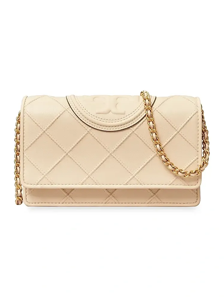 Tory Burch Women's Fleming Soft Leather Chain Wallet