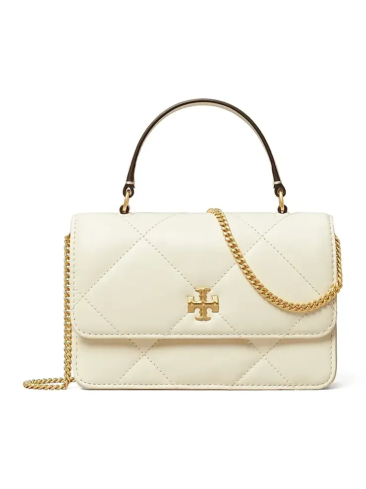 Tory Burch Women's Kira Diamond Leather Top Handle Wallet