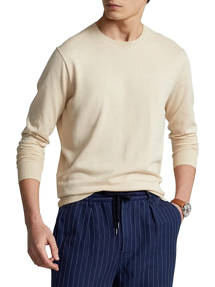 Polo Ralph Lauren Men's Cotton Crewneck Sweater | Thumbnail 3 Polo Ralph Lauren Men's Cotton Crewneck Sweater | Thumbnail 3