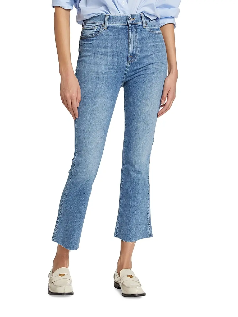 7 For All Mankind Women's Slim Kick High-Rise Cropped Jeans | Thumbnail 3