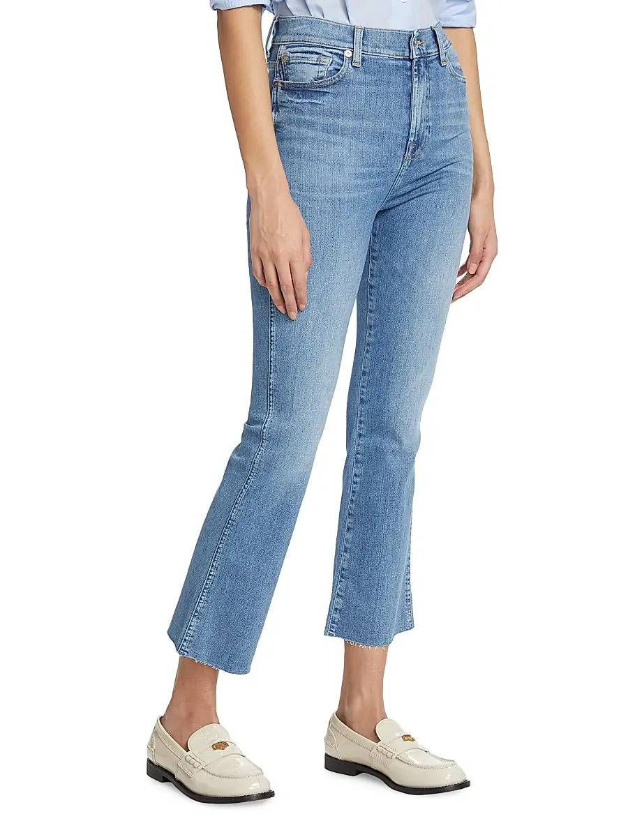 7 For All Mankind Women's Slim Kick High-Rise Cropped Jeans | Thumbnail 4
