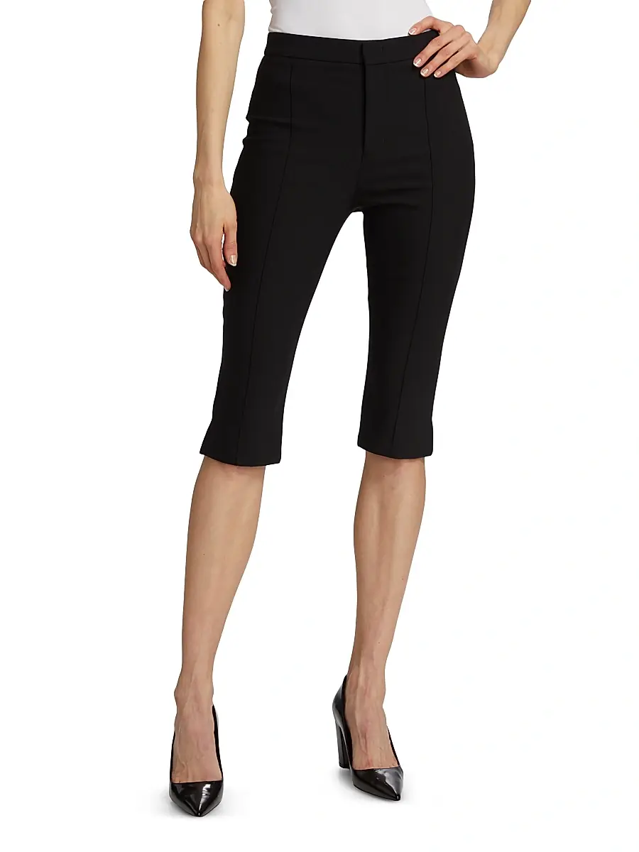 Vince Women's Crepe Pintuck Slim-Fit Capri Pants - Black | Thumbnail 3 Vince Women's Crepe Pintuck Slim-Fit Capri Pants - Black | Thumbnail 3