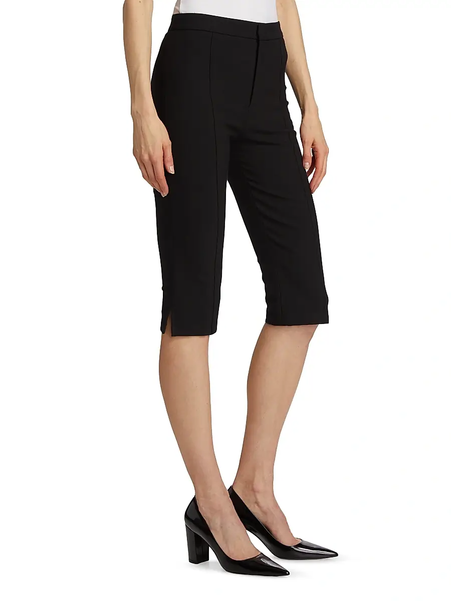 Vince Women's Crepe Pintuck Slim-Fit Capri Pants - Black | Thumbnail 4 Vince Women's Crepe Pintuck Slim-Fit Capri Pants - Black | Thumbnail 4
