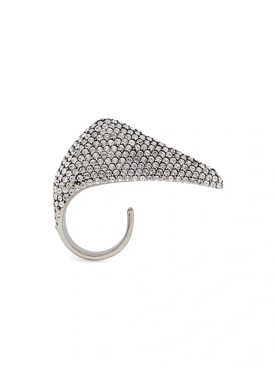 Alexander McQueen Women's Silvertone & Crystal Claw Ring - Silver | Image 1 Alexander McQueen Women's Silvertone & Crystal Claw Ring - Silver | Image 1