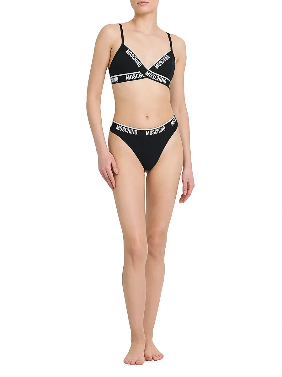 MOSCHINO Women's Log Banded Thong | Thumbnail 2 MOSCHINO Women's Log Banded Thong | Thumbnail 2