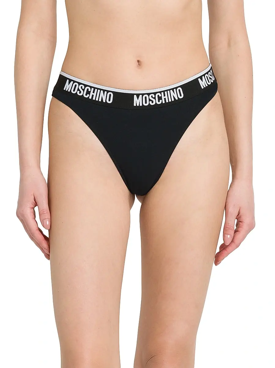 MOSCHINO Women's Log Banded Thong | Thumbnail 3 MOSCHINO Women's Log Banded Thong | Thumbnail 3