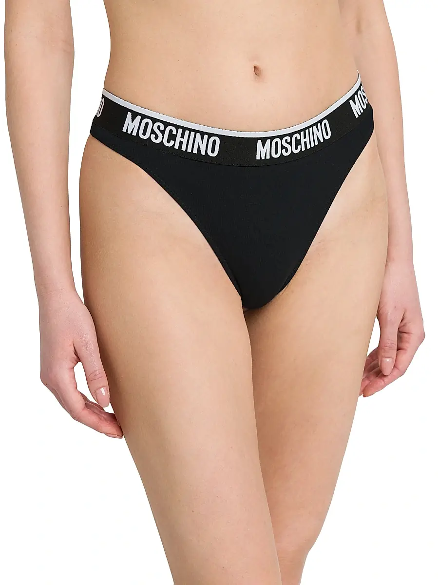 MOSCHINO Women's Log Banded Thong | Thumbnail 5 MOSCHINO Women's Log Banded Thong | Thumbnail 5
