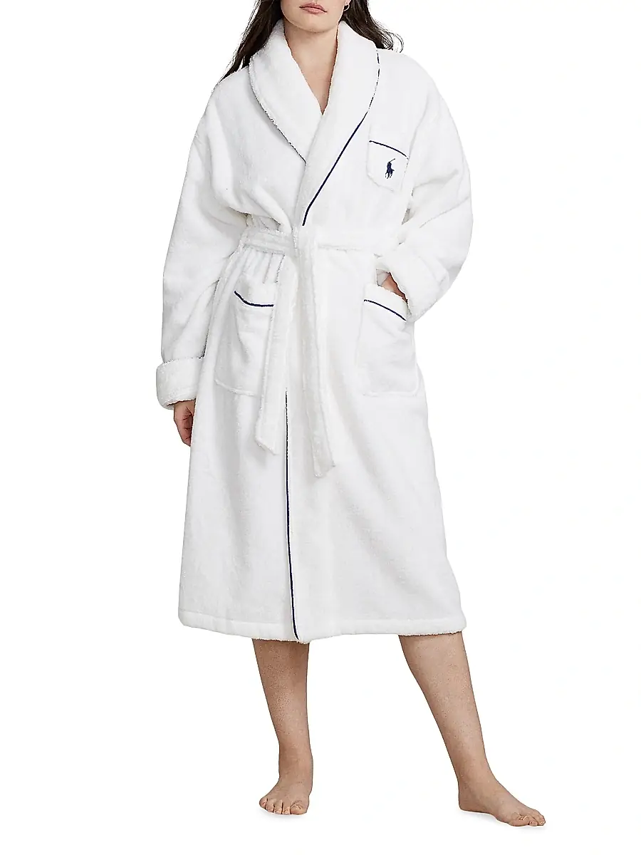 Polo Ralph Lauren Women's Essentials Cotton Robe | Thumbnail 2 Polo Ralph Lauren Women's Essentials Cotton Robe | Thumbnail 2