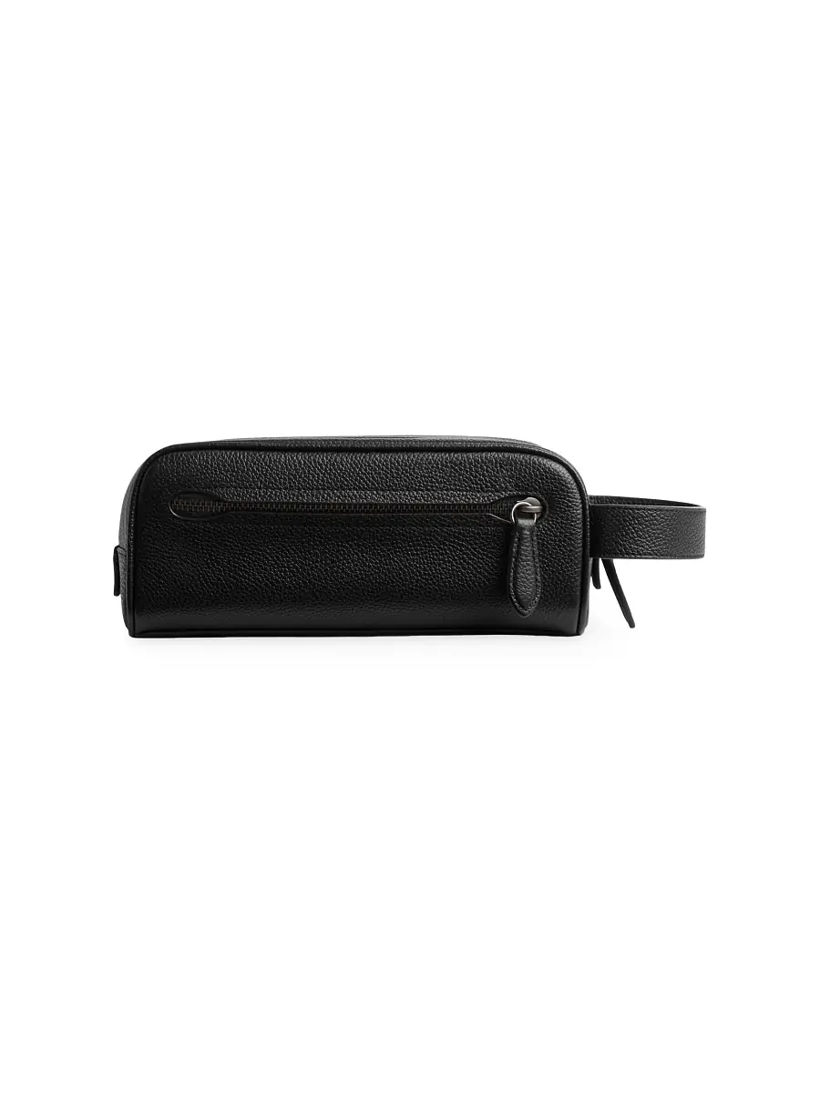 COACH Men's Leather Travel Kit - Black | Image 1 COACH Men's Leather Travel Kit - Black | Image 1