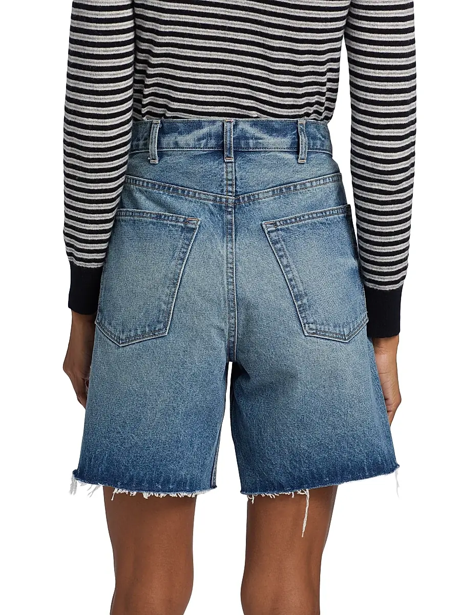 Nili Lotan Women's Russel Denim Raw-Edge Shorts | Thumbnail 5