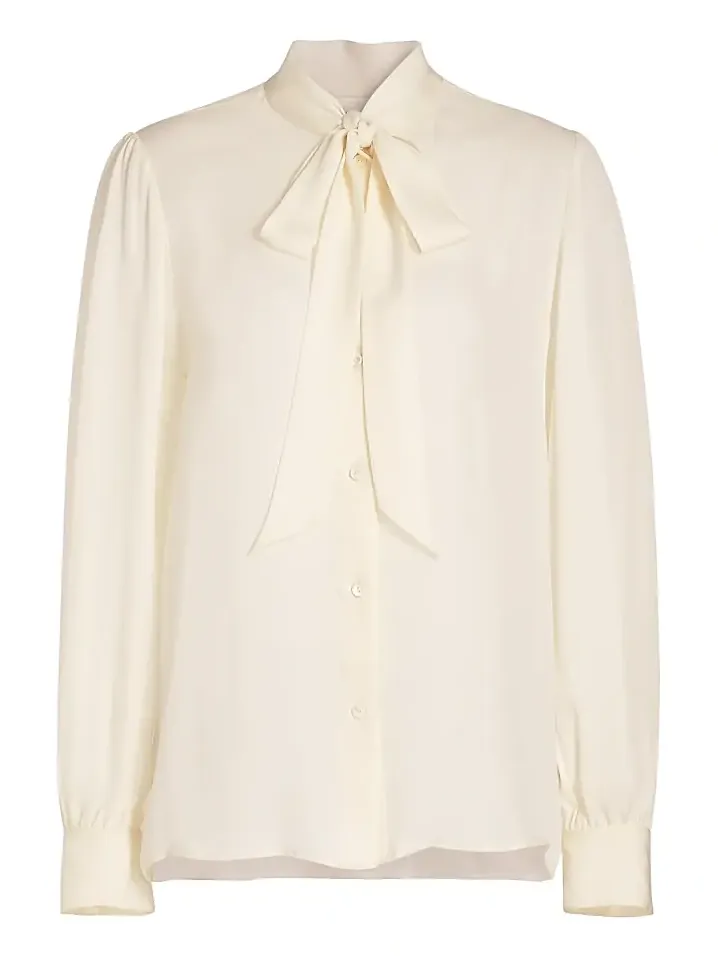 Women's Carina Silk Tie-Neck Top
