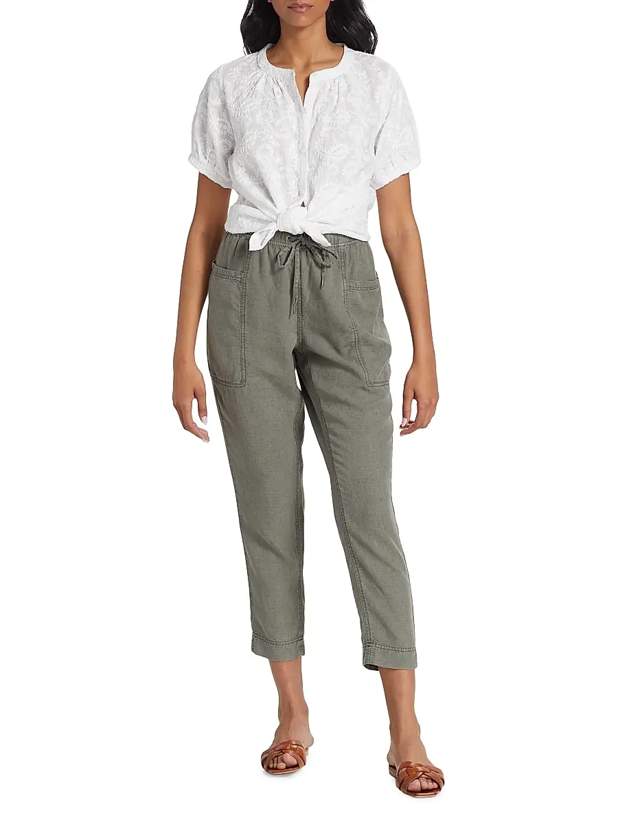 Splendid Women's Gia Drawstring Straight-Leg Crop Pants | Thumbnail 2 Splendid Women's Gia Drawstring Straight-Leg Crop Pants | Thumbnail 2