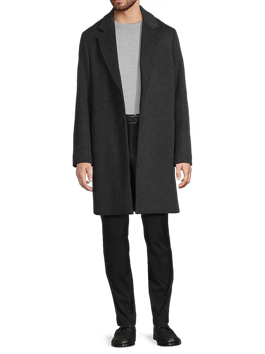 Vince Men's Notch Lapel Wool-Blend Coat | Thumbnail 2