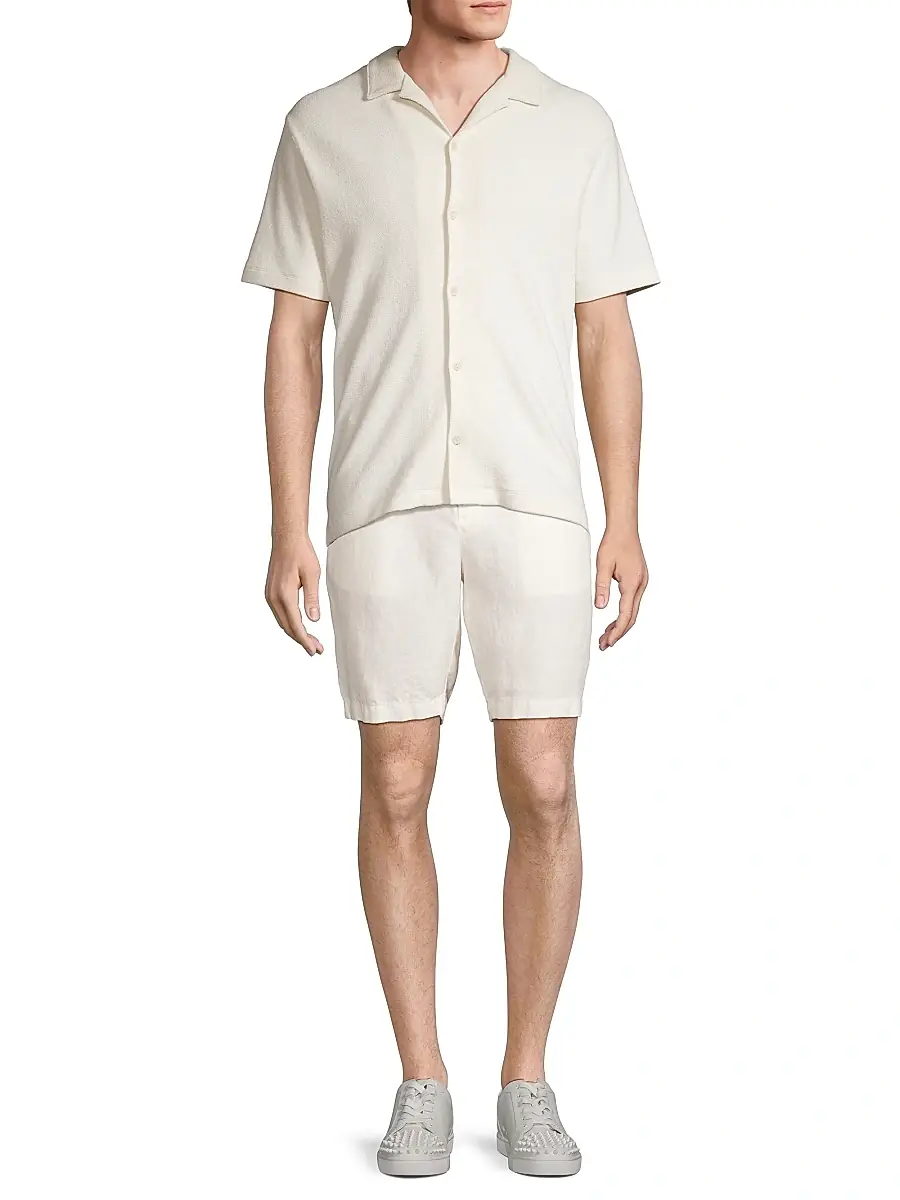 Vince Men's Bouclé Button-Front Camp Shirt | Thumbnail 2 Vince Men's Bouclé Button-Front Camp Shirt | Thumbnail 2