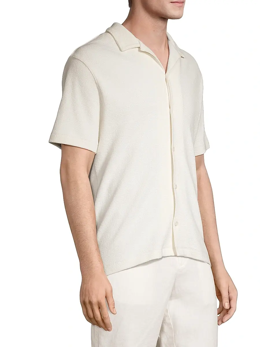 Vince Men's Bouclé Button-Front Camp Shirt | Thumbnail 4 Vince Men's Bouclé Button-Front Camp Shirt | Thumbnail 4