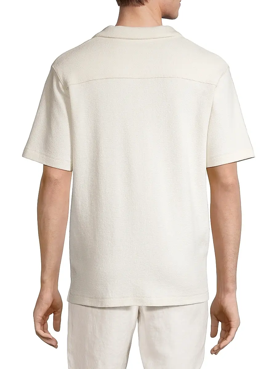 Vince Men's Bouclé Button-Front Camp Shirt | Thumbnail 5 Vince Men's Bouclé Button-Front Camp Shirt | Thumbnail 5