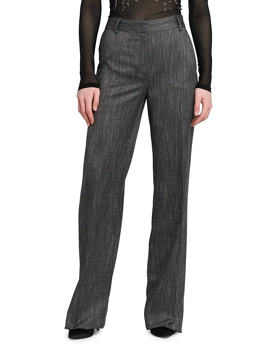 Alberta Ferretti Women's Viscose Straight-Leg Trousers | Thumbnail 3