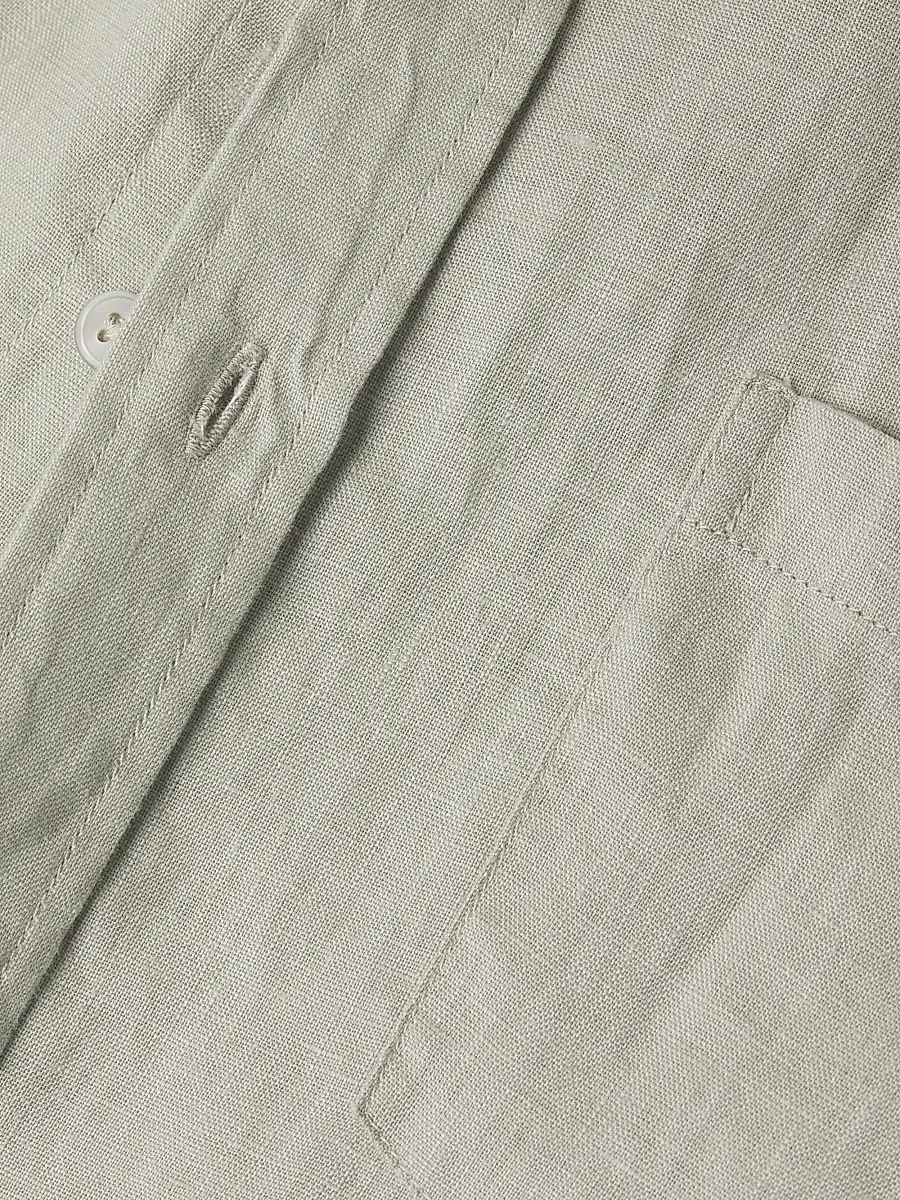 Vince Men's Linen Short-Sleeve Button-Front Shirt | Thumbnail 6 Vince Men's Linen Short-Sleeve Button-Front Shirt | Thumbnail 6