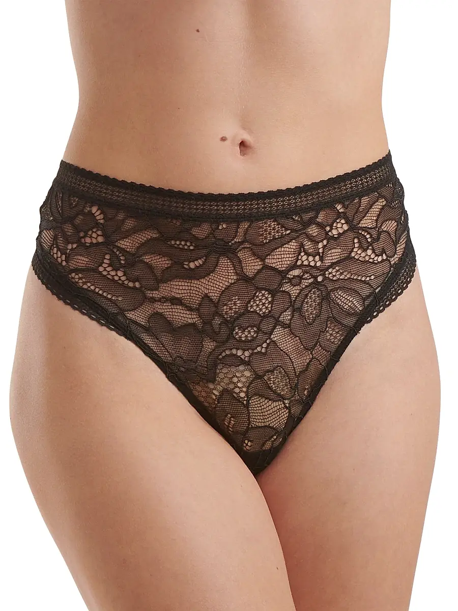 Wolford Women's High-Rise Floral Lace Thong - Black | Thumbnail 2 Wolford Women's High-Rise Floral Lace Thong - Black | Thumbnail 2