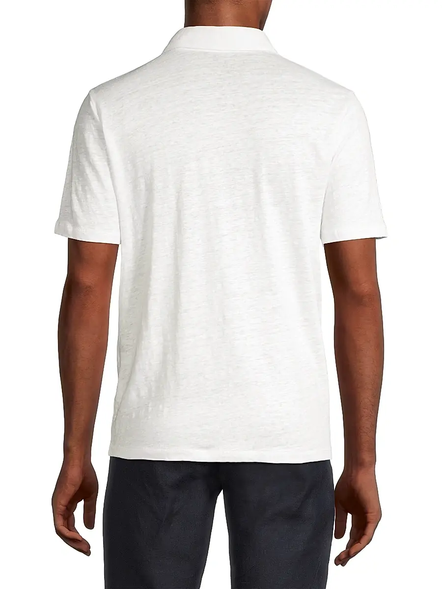 Vince Men's Linen Polo Shirt | Thumbnail 5 Vince Men's Linen Polo Shirt | Thumbnail 5