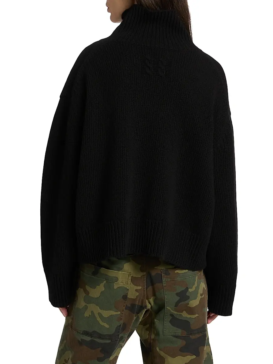 Nili Lotan Women's Omaria Wool Turtleneck Sweater - Black | Thumbnail 5 Nili Lotan Women's Omaria Wool Turtleneck Sweater - Black | Thumbnail 5