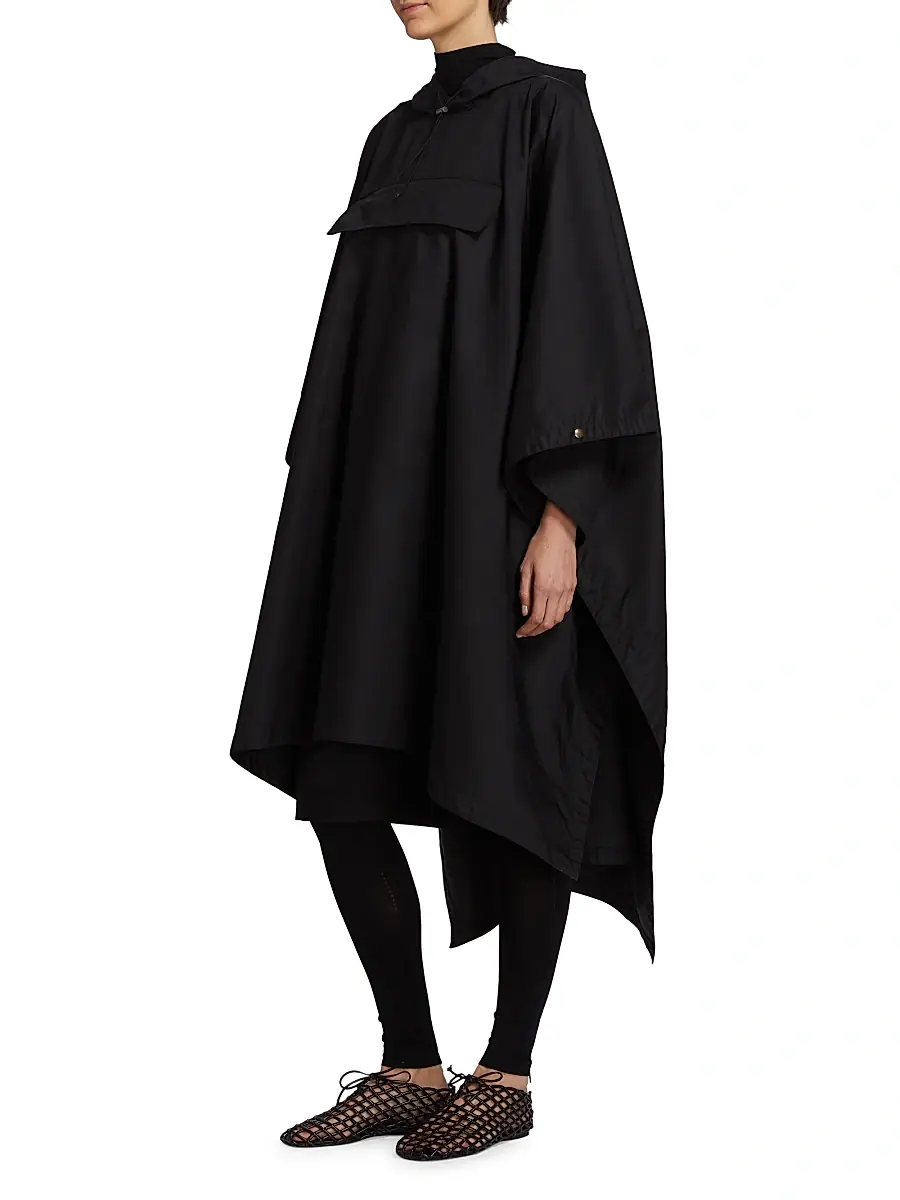 The Row Women's Rian Hooded Cape Coat - Black | Thumbnail 2 The Row Women's Rian Hooded Cape Coat - Black | Thumbnail 2