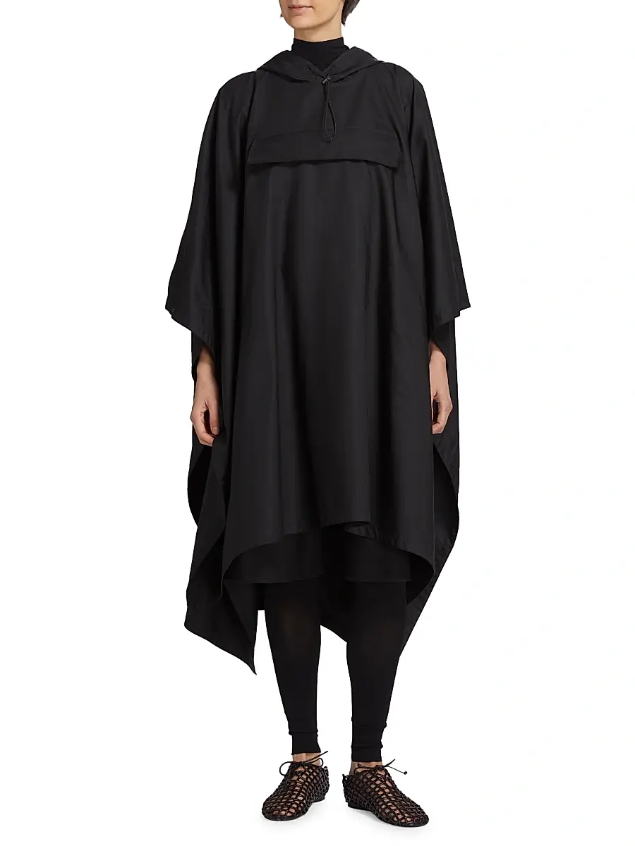 The Row Women's Rian Hooded Cape Coat - Black | Thumbnail 3 The Row Women's Rian Hooded Cape Coat - Black | Thumbnail 3