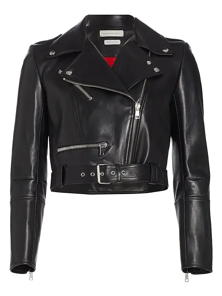 Women's Leather Crop Biker Jacket Women's Leather Crop Biker Jacket