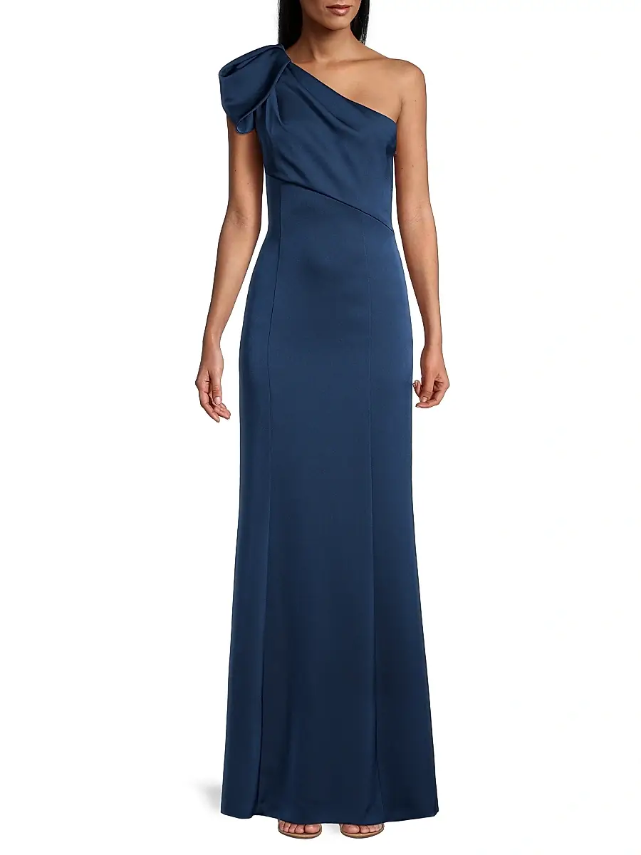Aidan Mattox Women's One-Shoulder Mermaid Gown | Thumbnail 2 Aidan Mattox Women's One-Shoulder Mermaid Gown | Thumbnail 2