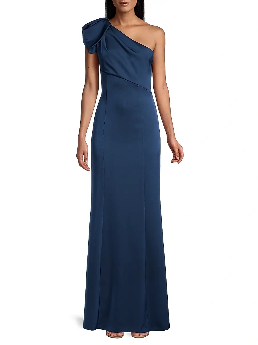 Aidan Mattox Women's One-Shoulder Mermaid Gown | Thumbnail 3 Aidan Mattox Women's One-Shoulder Mermaid Gown | Thumbnail 3