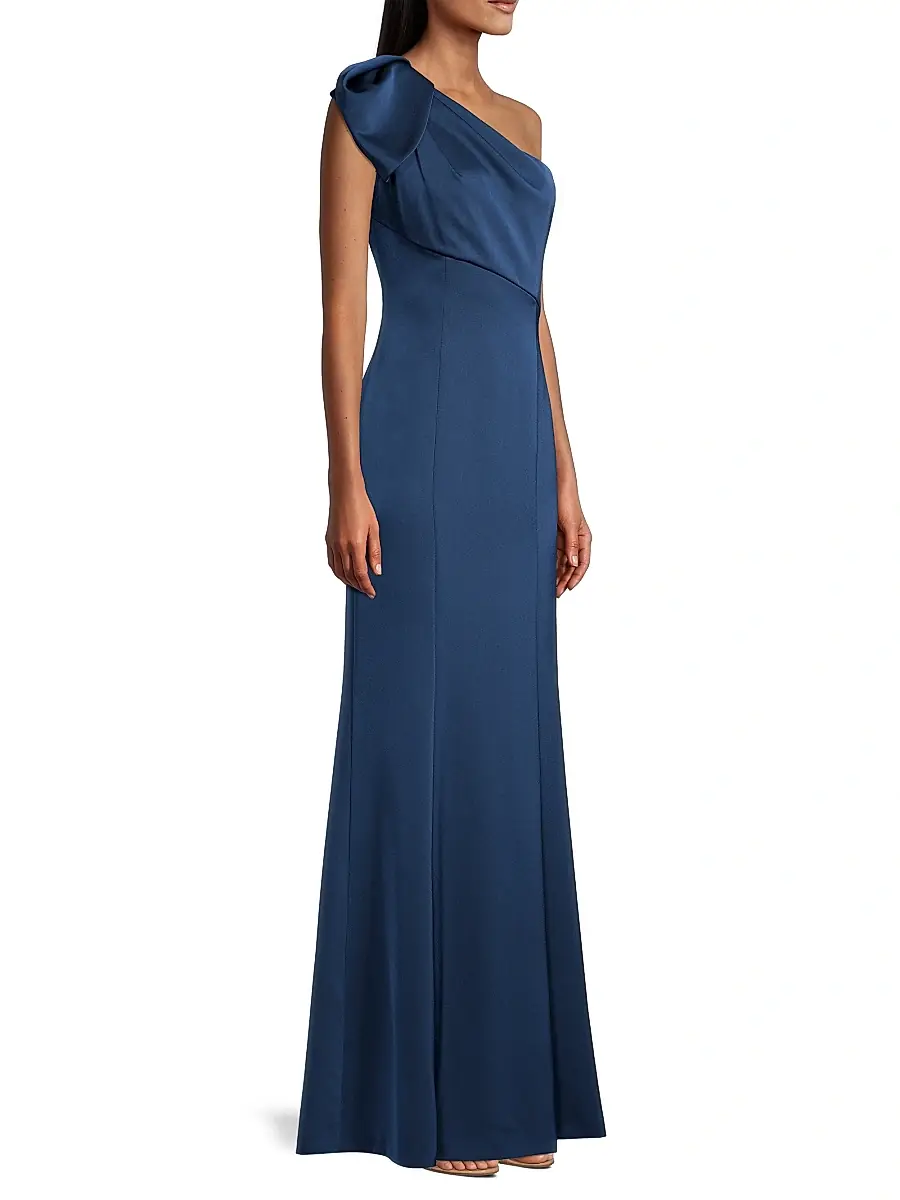 Aidan Mattox Women's One-Shoulder Mermaid Gown | Thumbnail 4 Aidan Mattox Women's One-Shoulder Mermaid Gown | Thumbnail 4